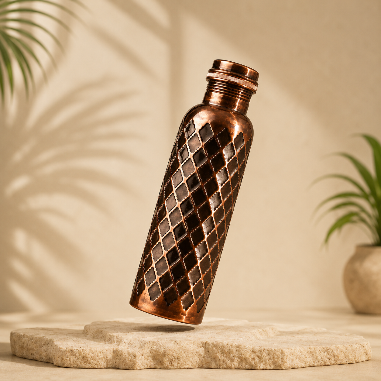 Trinkflasche aus massivem Kupfer – Diamond Edition